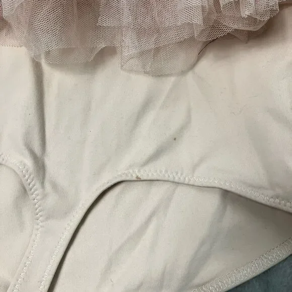 Free People Intimately L Big Love Tulle Ruffles Bodysuit Dusty Pink Feminine - Picture 13 of 14